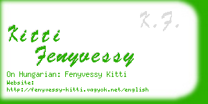 kitti fenyvessy business card